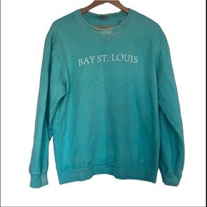 Women’s light blue Bay St. Louis port and company large crew neck